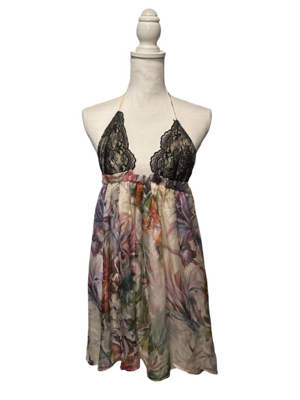 Beach Bunny sheer floral halter dress